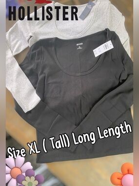 🌸Hollister 2 pack Bundle Long Sleeve Top XL Long